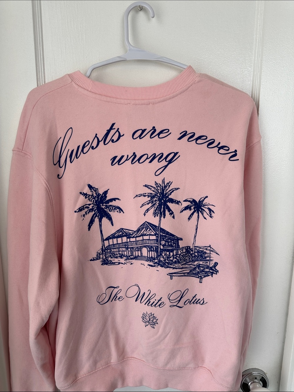Zara White Lotus Sweatshirt Size Small